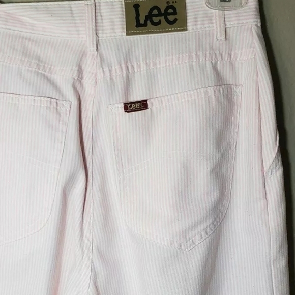 Vintage Lee Womens Pink Striped High Rise Jeans-Size 9 - Picture 1 of 8